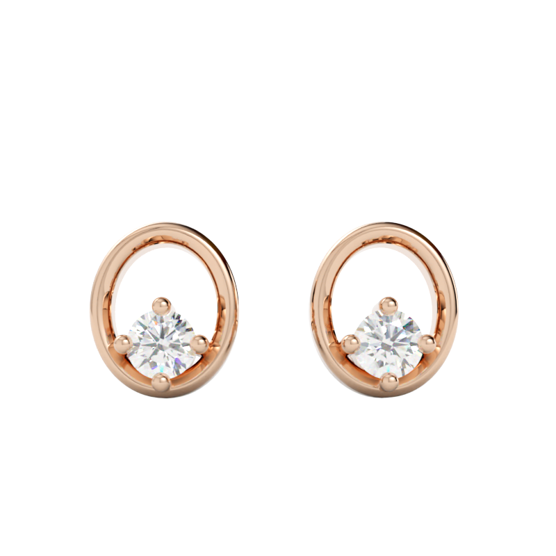 Kolczyki z diamentami Vega – złoto różowe 585 – GOLDPORT